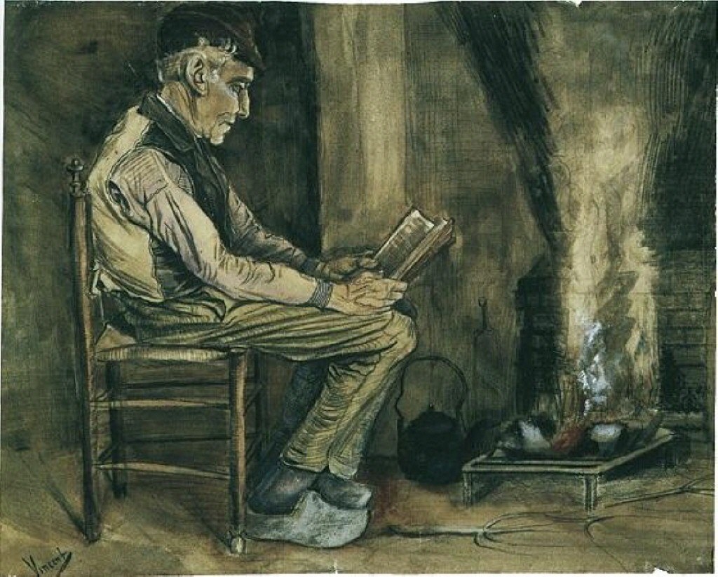 Farmer Seated At the Fireside
