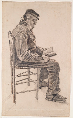 Old Man Reading Vincent van Gogh (1853 - 1890), The Hague, September-December 1882 | pencil on paper, 48.0 cm x 28.9 cm | Credits: Van Gogh Museum, Amsterdam (Vincent van Gogh Foundation)